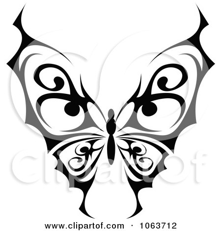 Clipart Black Tribal Butterfly 4 - Royalty Free Vector Illustration by Vector Tradition SM
