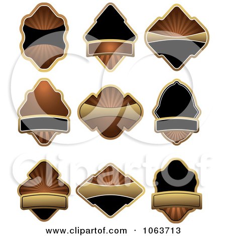 Clipart Blank Gold And Black Labels Digital Collage 6 - Royalty Free Vector Illustration by Vector Tradition SM