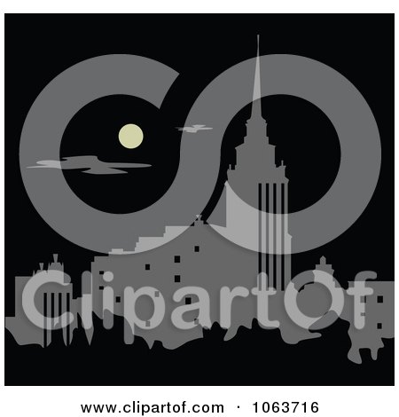 Clipart City At Night - Royalty Free Vector Illustration by Vector Tradition SM