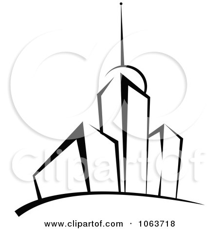 Clipart Black And White Skyscraper Logo 3 - Royalty Free Vector Illustration by Vector Tradition SM