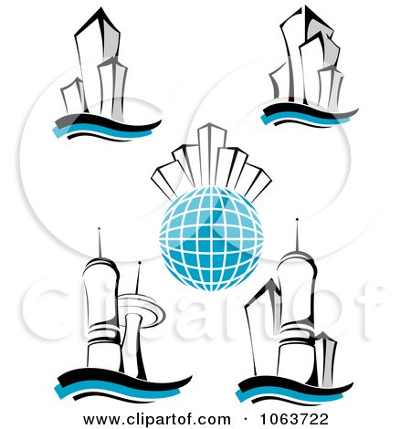 Clipart Skyscrapers Digital Collage 10 - Royalty Free Vector Illustration by Vector Tradition SM