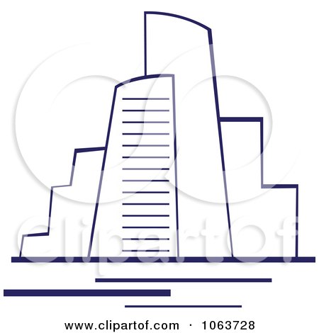 Clipart Blue Skyscraper Logo 31 - Royalty Free Vector Illustration by Vector Tradition SM