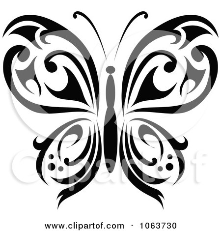 Clipart Black Tribal Butterfly 11 - Royalty Free Vector Illustration by Vector Tradition SM