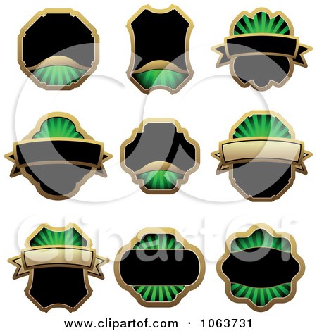 Clipart Blank Green Labels Digital Collage 6 - Royalty Free Vector Illustration by Vector Tradition SM