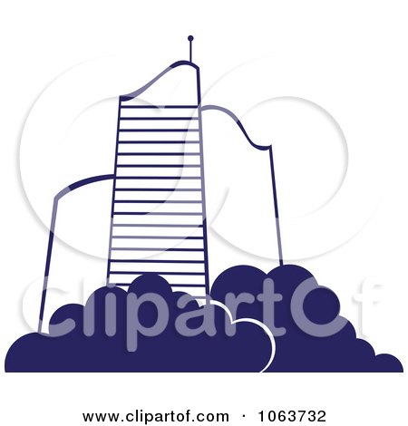 Clipart Blue Skyscraper Logo 35 - Royalty Free Vector Illustration by Vector Tradition SM