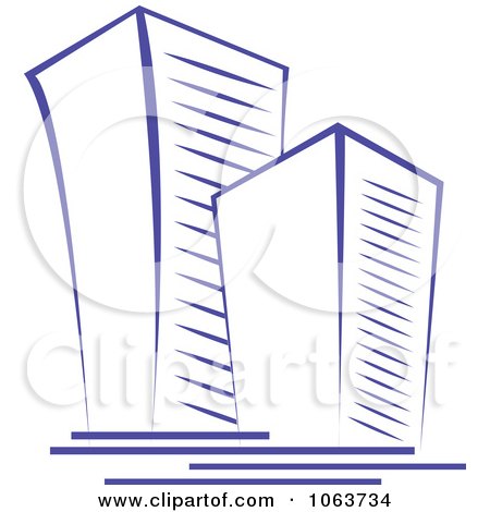 Clipart Blue Skyscraper Logo 38 - Royalty Free Vector Illustration by Vector Tradition SM