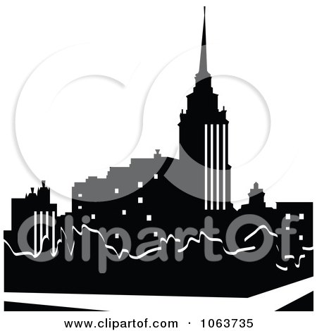 Clipart Silhouetted City - Royalty Free Vector Illustration by Vector Tradition SM