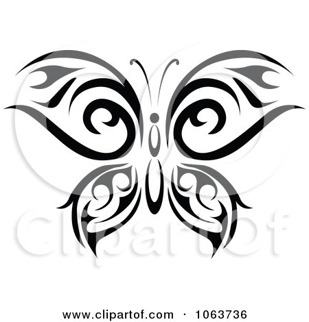 Clipart Black Tribal Butterfly 12 - Royalty Free Vector Illustration by Vector Tradition SM