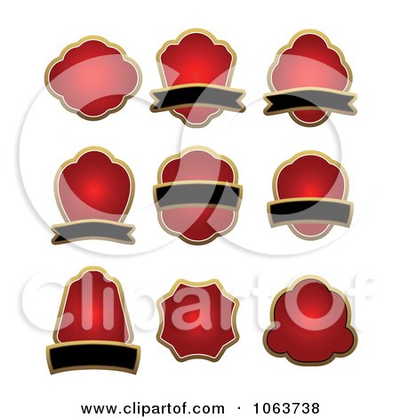 Clipart Blank Red Labels Digital Collage 1 - Royalty Free Vector Illustration by Vector Tradition SM