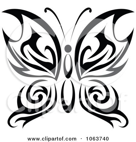 Clipart Black Tribal Butterfly 10 - Royalty Free Vector Illustration by Vector Tradition SM