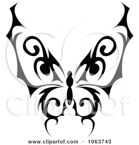 Clipart Black Tribal Butterfly 5 - Royalty Free Vector Illustration by Vector Tradition SM