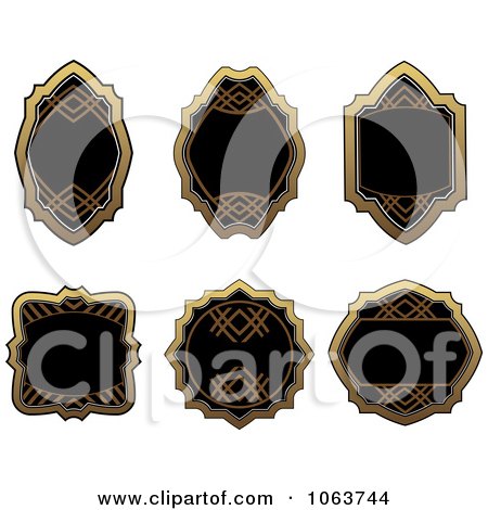 Clipart Blank Gold And Black Labels Digital Collage 10 - Royalty Free Vector Illustration by Vector Tradition SM