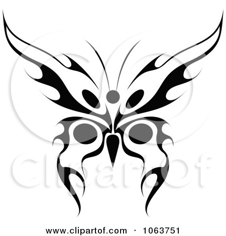 Clipart Black Tribal Butterfly 9 - Royalty Free Vector Illustration by Vector Tradition SM