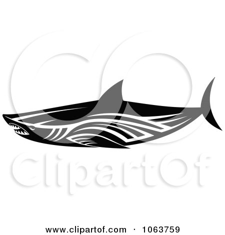 Clipart Tribal Shark Black And White 7 - Royalty Free Vector Illustration by Vector Tradition SM