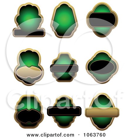 Clipart Blank Green Labels Digital Collage 5 - Royalty Free Vector Illustration by Vector Tradition SM