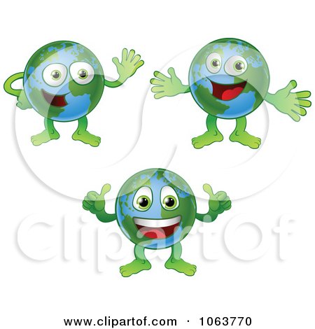 Clipart Happy Globes Digital Collage - Royalty Free Vector Illustration by AtStockIllustration
