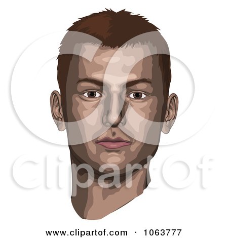 Clipart 3d Mans Face - Royalty Free Vector Illustration by AtStockIllustration