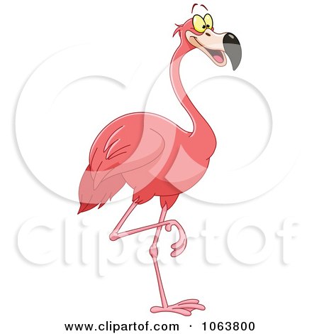 Clipart Happy Pink Flamingo - Royalty Free Vector Illustration by yayayoyo
