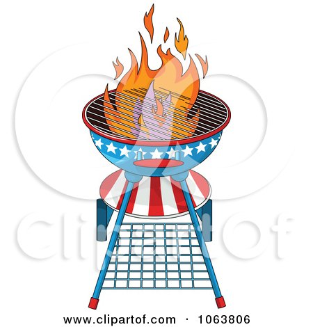 Clipart American Fourth Of July Bbq - Royalty Free Vector Illustration by Pushkin