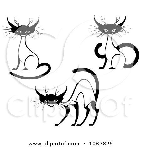 Clipart Siamese Cats Digital Collage 2 - Royalty Free Vector Illustration by Vector Tradition SM
