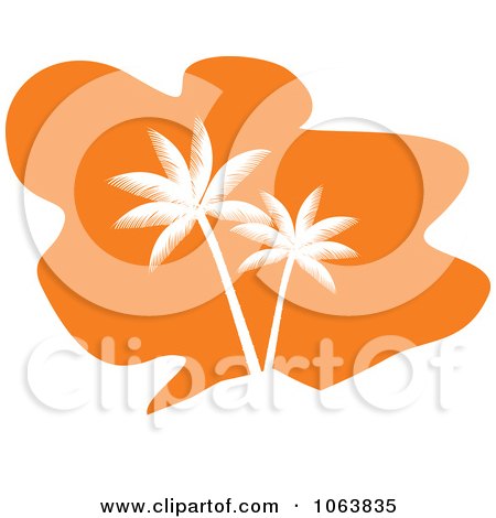 Clipart Orange Palm Tree Logo 5 - Royalty Free Vector Illustration by Vector Tradition SM