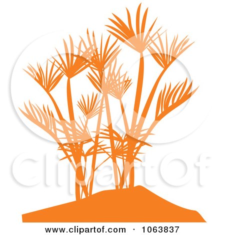 Clipart Orange Palm Tree Logo 1 - Royalty Free Vector Illustration by Vector Tradition SM