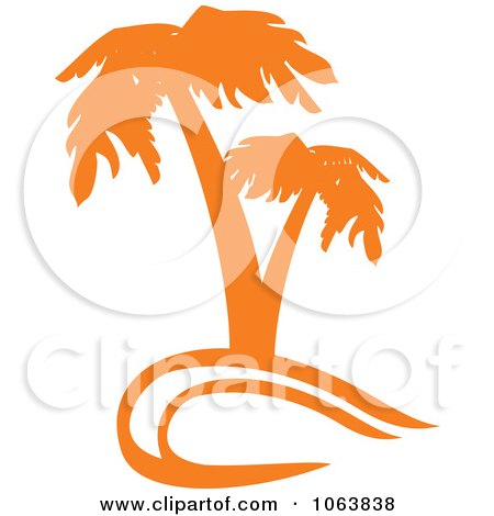 Clipart Orange Palm Tree Logo 2 - Royalty Free Vector Illustration by Vector Tradition SM