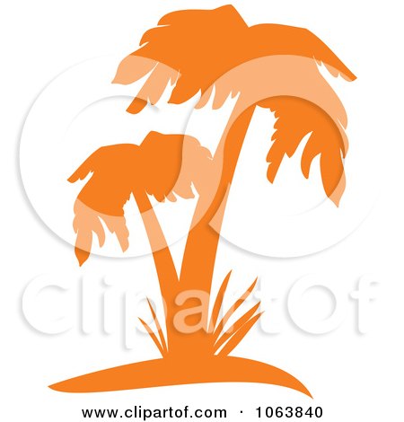 Clipart Orange Palm Tree Logo 3 - Royalty Free Vector Illustration by Vector Tradition SM