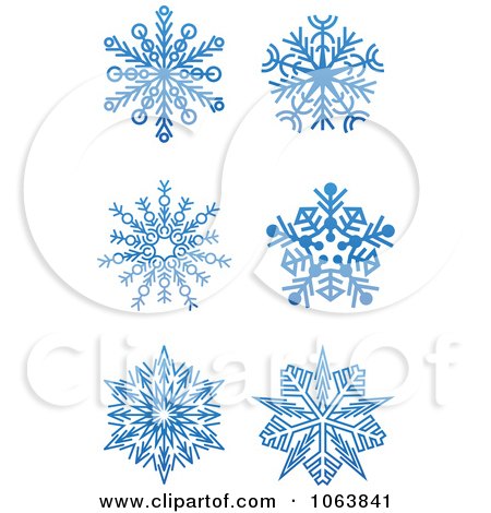 Clipart Snowflakes In Blue Digital Collage 3 - Royalty Free Vector Illustration by Vector Tradition SM