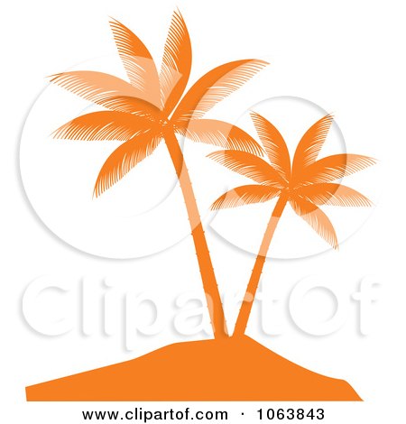 Clipart Orange Palm Tree Logo 4 - Royalty Free Vector Illustration by Vector Tradition SM