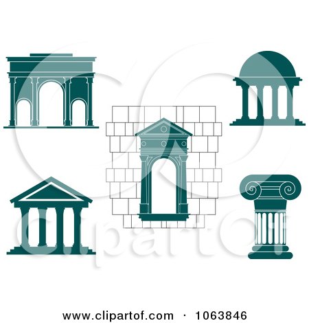 Clipart Architectural Elements Digital Collage - Royalty Free Vector Illustration by Vector Tradition SM
