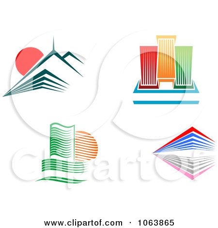 Clipart Skyscrapers Digital Collage 4 - Royalty Free Vector Illustration by Vector Tradition SM