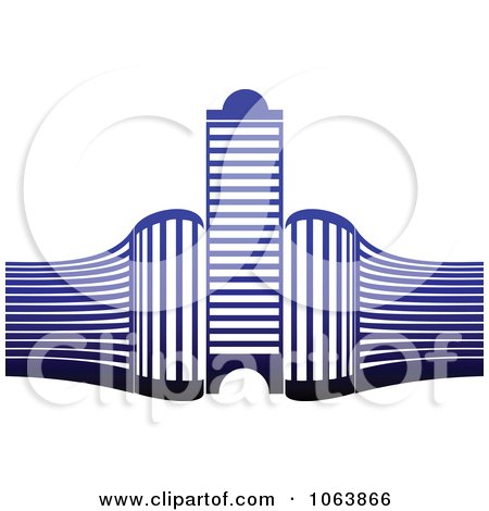 Clipart Blue Skyscraper Logo 29 - Royalty Free Vector Illustration by Vector Tradition SM