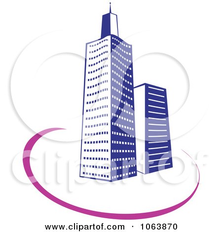 Clipart Blue Skyscraper Logo 45 - Royalty Free Vector Illustration by Vector Tradition SM