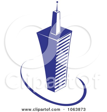 Clipart Blue Highrise Logo 3 - Royalty Free Vector Illustration by Vector Tradition SM