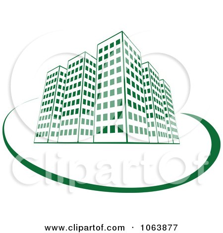 Clipart Green Skyscraper Logo 6 - Royalty Free Vector Illustration by Vector Tradition SM