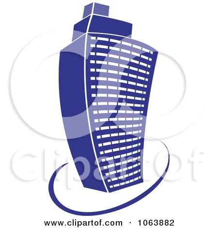 Clipart Blue Skyscraper Logo 12 - Royalty Free Vector Illustration by Vector Tradition SM