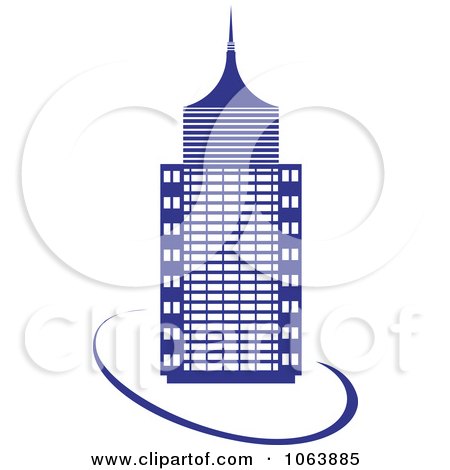 Clipart Blue Skyscraper Logo 16 - Royalty Free Vector Illustration by Vector Tradition SM