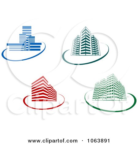 Clipart Skyscrapers Digital Collage 6 - Royalty Free Vector Illustration by Vector Tradition SM
