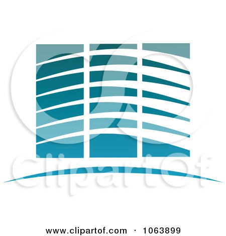 Clipart Blue Skyscraper Logo 6 - Royalty Free Vector Illustration by Vector Tradition SM