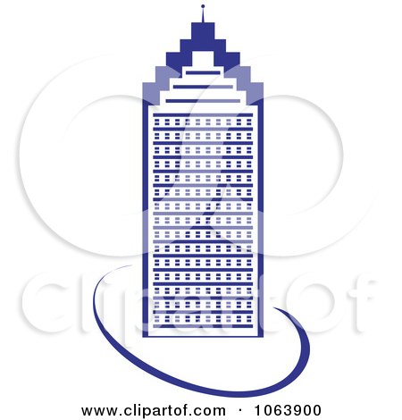Clipart Blue Skyscraper Logo 8 - Royalty Free Vector Illustration by Vector Tradition SM