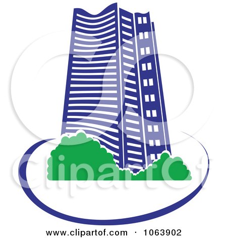 Clipart Blue Skyscraper Logo 18 - Royalty Free Vector Illustration by Vector Tradition SM