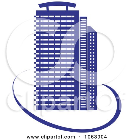 Clipart Blue Skyscraper Logo 15 - Royalty Free Vector Illustration by Vector Tradition SM