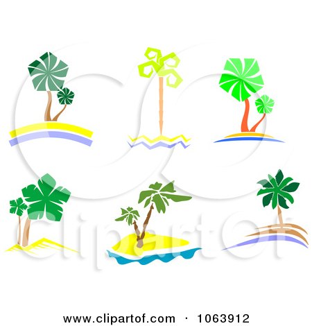 Clipart Palm Trees Digital Collage 2 - Royalty Free Vector Illustration by Vector Tradition SM