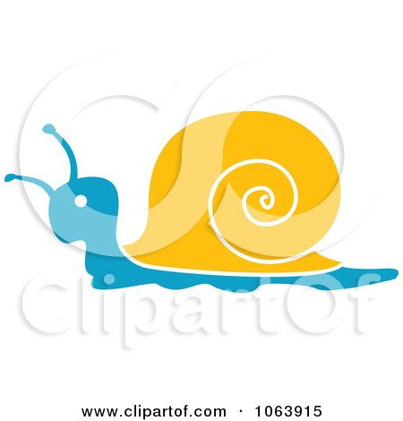 Clipart Blue And Yellow Snail - Royalty Free Vector Illustration by Vector Tradition SM