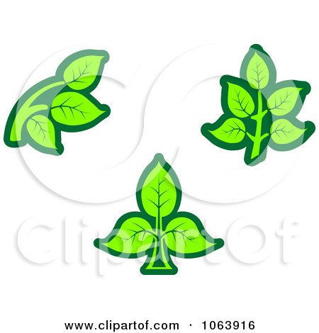 Clipart Green Leaf Seedling Logos Digital Collage - Royalty Free Vector Illustration by Vector Tradition SM