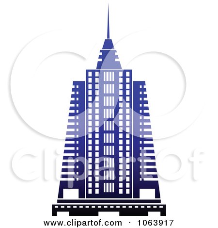 Clipart Blue Skyscraper Logo 27 - Royalty Free Vector Illustration by Vector Tradition SM