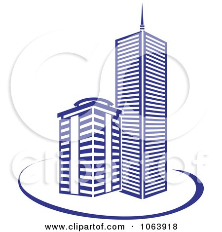 Clipart Blue Skyscraper Logo 17 - Royalty Free Vector Illustration by Vector Tradition SM