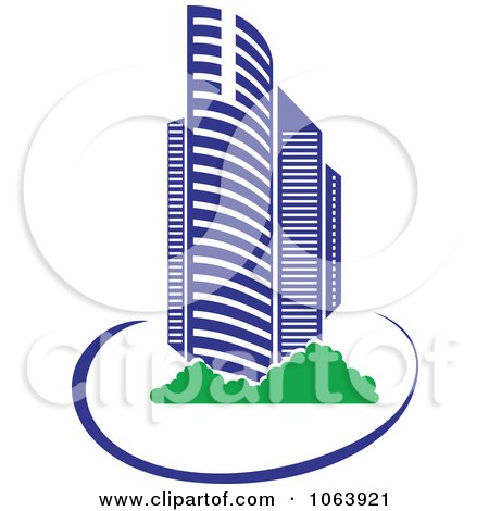 Clipart Blue Skyscraper Logo 13 - Royalty Free Vector Illustration by Vector Tradition SM