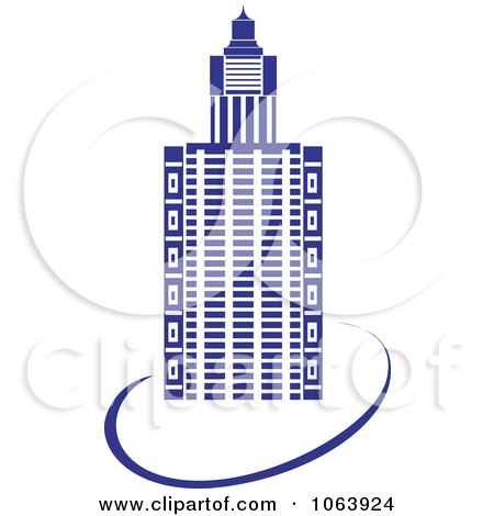 Clipart Blue Skyscraper Logo 7 - Royalty Free Vector Illustration by Vector Tradition SM
